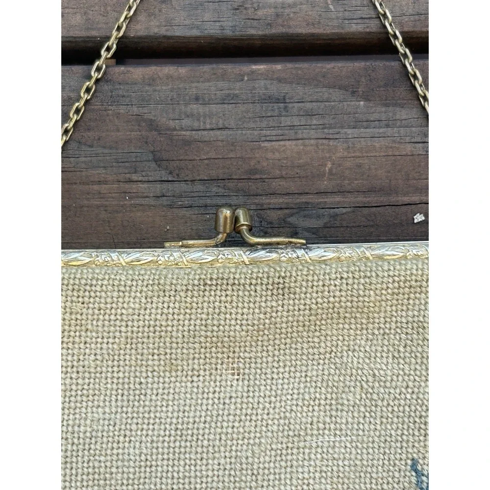 Vintage Anton Moritz NY Women's Purse Handbag Embroidered Needlepoint Tapestry